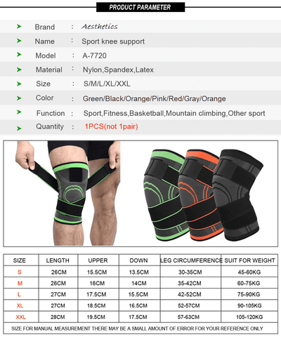 Image of Aesthetic Professional Protective Breathable Sports Bandage Knee Brace Pad