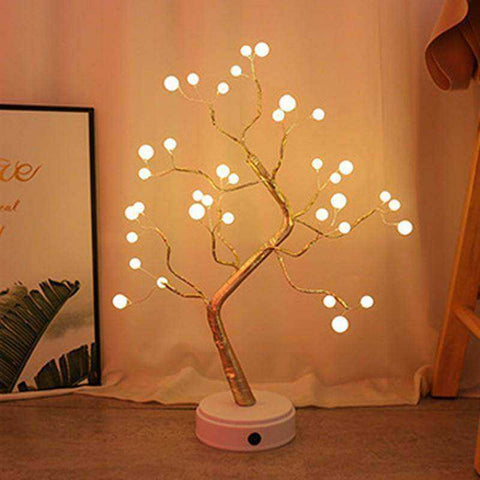 Image of LED Night Light Mini Christmas Tree Copper Wire Garland Lamp