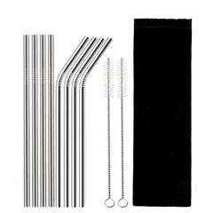 Reusable 304 Stainless Steel Straws & Cleaner Brush