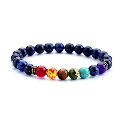 Image of 7 Chakra Awakening Healing Lavastone Crystal Bracelet