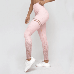 Women Gold Print High Waist Leggings Patchwork Push Up Pants