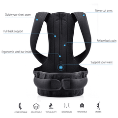 Adjustable Back Posture Corrector Brace Support Belt