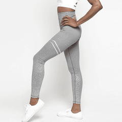 Women Gold Print High Waist Leggings Patchwork Push Up Pants