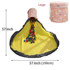 Kids Large Waterproof Play Mat Toy Clean-up Basket Storage