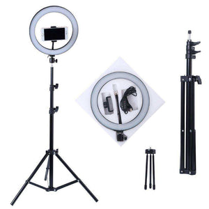 LED Selfie Ring Light Dimmable Camera Phone Ring Lamp With Tripod