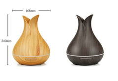 LED Wooden Grain Petal Essential Oil Diffuser