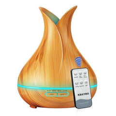 LED Wooden Grain Petal Essential Oil Diffuser