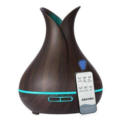 LED Wooden Grain Petal Essential Oil Diffuser