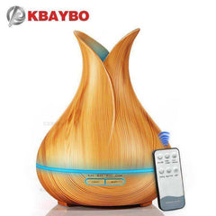 LED Wooden Grain Petal Essential Oil Diffuser