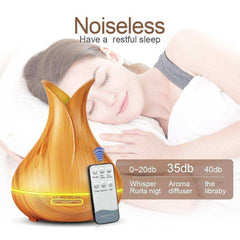 LED Wooden Grain Petal Essential Oil Diffuser