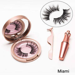 5 Magnetic Eyelashes Liquid Eyeliner Eyelash Curler Set