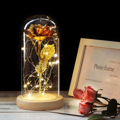 Red Rose In A Glass Dome With LED Light
