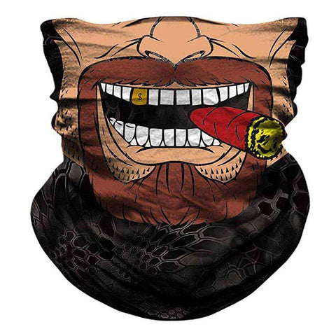 Image of 3d Seamless Neck Bandana Demon Skull Facemask Headwear