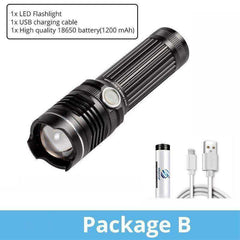 Rechargeable LED Flashlight With 4 Core P50 and 4 Colors LED Chip