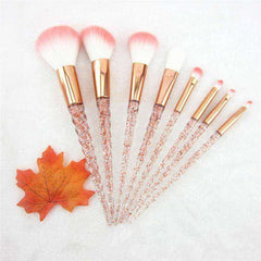 8pcs Red Glitter Diamond Crystal Makeup Brush Set