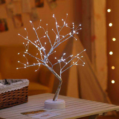 Image of LED Night Light Mini Christmas Tree Copper Wire Garland Lamp