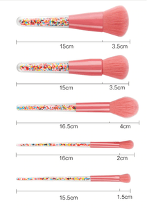 5pcs Lollipop Candy Unicorn Crystal Makeup Brushes Set