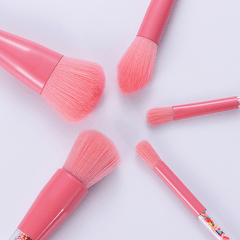 5pcs Lollipop Candy Unicorn Crystal Makeup Brushes Set