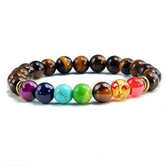 Natural Stone Tiger Eye 7 Chakra Bracelets