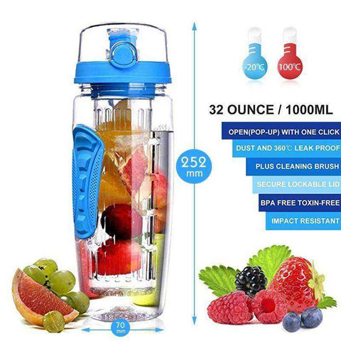 Image of 32oz 1000ml New Fruit Infuser Juice Shaker Sports Lemon Water Bottle