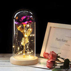 Red Rose In A Glass Dome With LED Light
