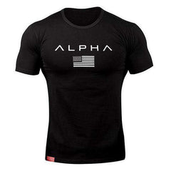 Sports Fitness Fashion Letter Printing Men's Short Sleeve T-shirt