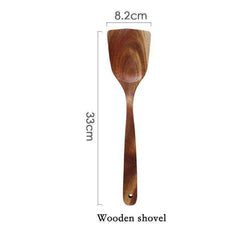 Teak Natural Wood Tableware Kitchen Tool Set