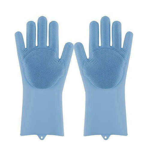 Image of Magic Silicone Dishwashing Sponge Rubber Scrub Gloves