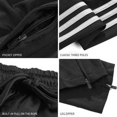 Men's Sweatpants Gyms Fitness Bodybuilding Joggers Workout Trousers Zipper Football Soccer Pants Training Sport Srousers - AWAKENING AESTHETICS