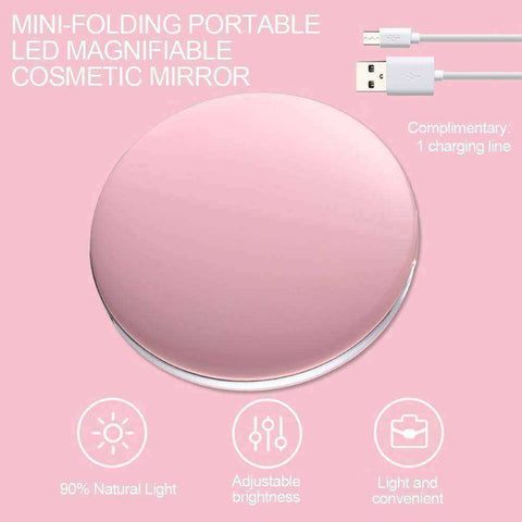 Image of Aesthetic Portable Cosmetic LED Mini Makeup Mirror