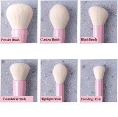 14pcs Pink Green Gradient Makeup Brushes Set