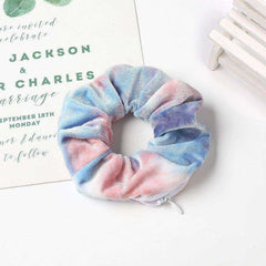 New Velvet Tencel Zipper Pocket Hairband Elastic  Accessories