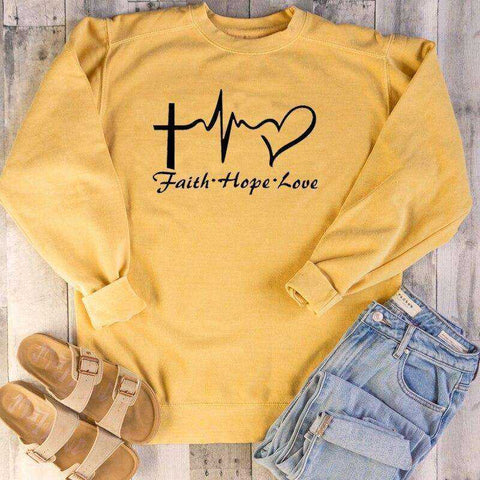 Image of Faith Hope & Love Letter Christian Sweatshirt