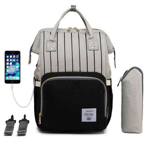 USB Diaper Bag Baby Care Large Capacity Maternity Waterproof Backpack