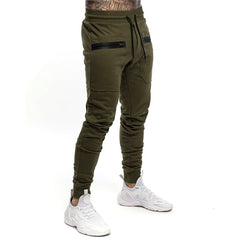 New Mens Jogger Zip pocket Sweatpants Man Gyms Workout Fitness Cotton Trousers Male Casual Fashion Skinny Track Pants Winter - AWAKENING AESTHETICS