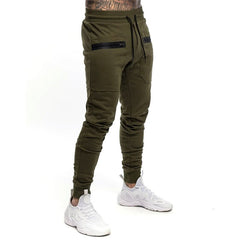 New Mens Jogger Zip pocket Sweatpants Man Gyms Workout Fitness Cotton Trousers Male Casual Fashion Skinny Track Pants Winter - AWAKENING AESTHETICS