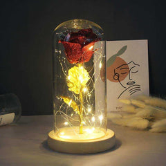 Red Rose In A Glass Dome With LED Light