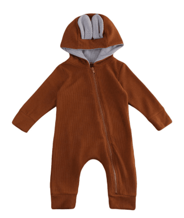 Image of Baby Brown 3D Deer Onesie Romper Winter Hooded Jumpsuit