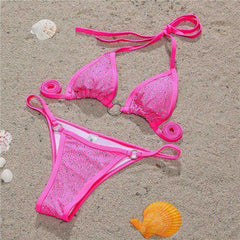 Sexy Micro Diamond Thong Bikini Swimsuit Set