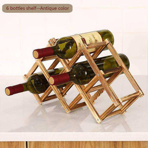 Folding Wooden Wine Bottle Rack Holder Display Shelf