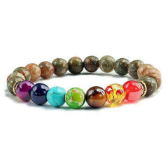 Natural Stone Tiger Eye 7 Chakra Bracelets