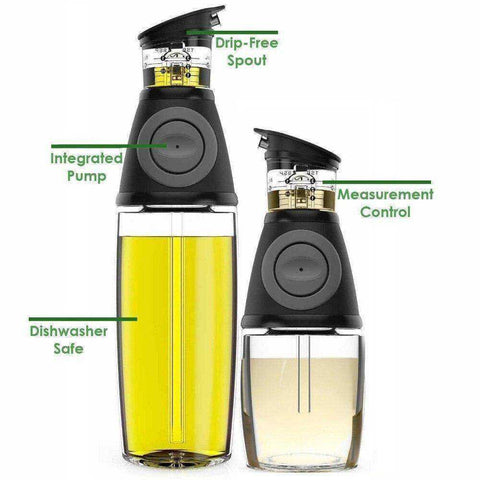 Image of Olive Oil Dispenser Bottle 2 Piece Glass Set