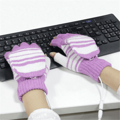USB Powered Fingerless Heated Gloves