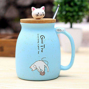 Portable Cat Cute Ceramic Coffee Cup