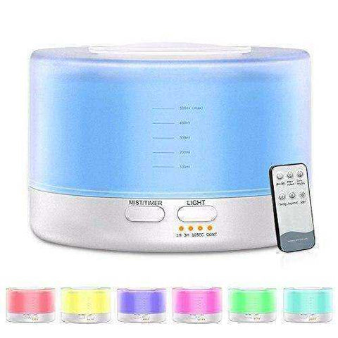 Image of Aesthetic 7 Color LED Light Air Humidifier Cool Mist Aroma Oil Diffuser
