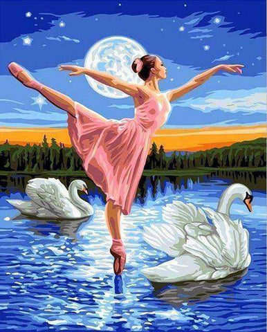 Image of Ballet Dancer Hand Painted Oil Painting Canvas