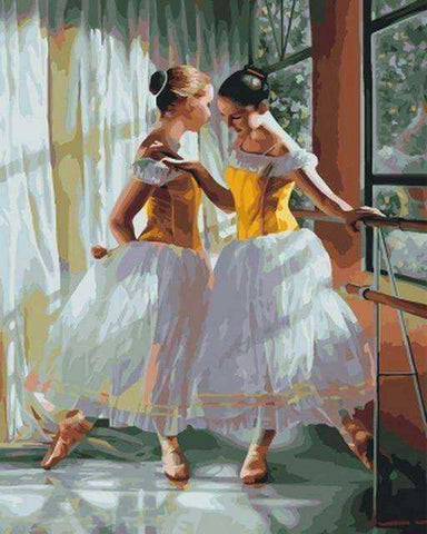 Image of Ballet Dancer Hand Painted Oil Painting Canvas