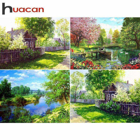 Image of New Nature Scenery Paintings Full Square Landscape