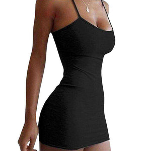 Thin Shoulder Strap Slim Mini Tight Women's Short Dress