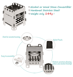 Portable Survival Stainless Steel Wood Stove